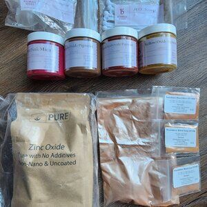 DIY Makeup LOT - UNOPENED Pigments, Zinc Oxide and tools for DIY Makeup